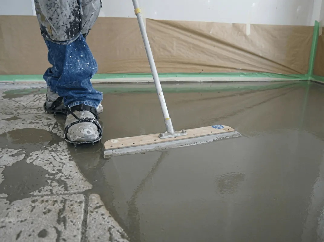 Uneven floor being professionally repaired in Irvine, CA